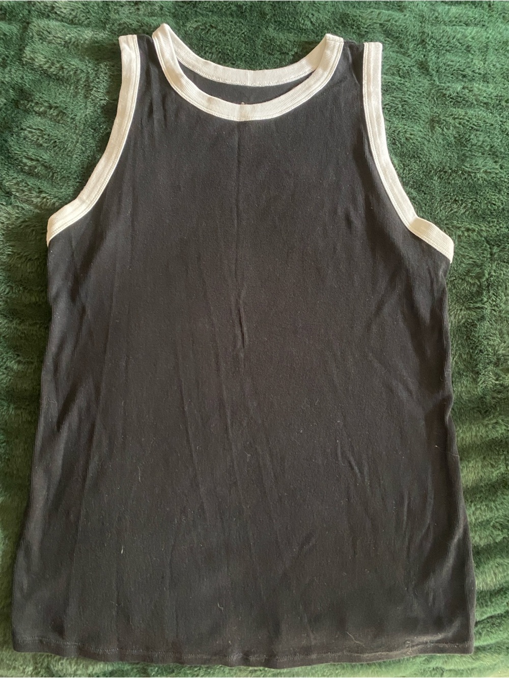 a new day Black Tank Top with White Trim - Women's Sleeveless Ringer Tank